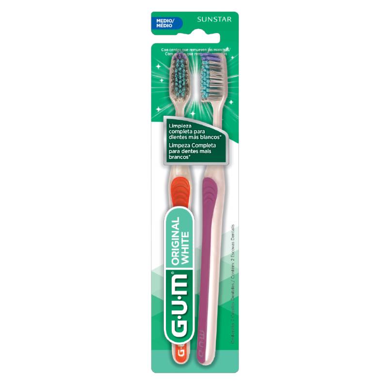 Gum 4591La2 - Cepillo Original White Compacto X 2