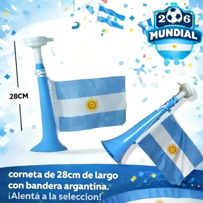 Corneta Argentina Con Bandera 
