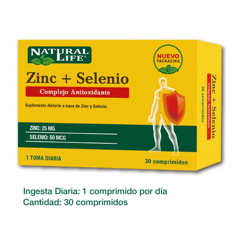 Natural Life - Zinc + Selenio X 30 Tabs.