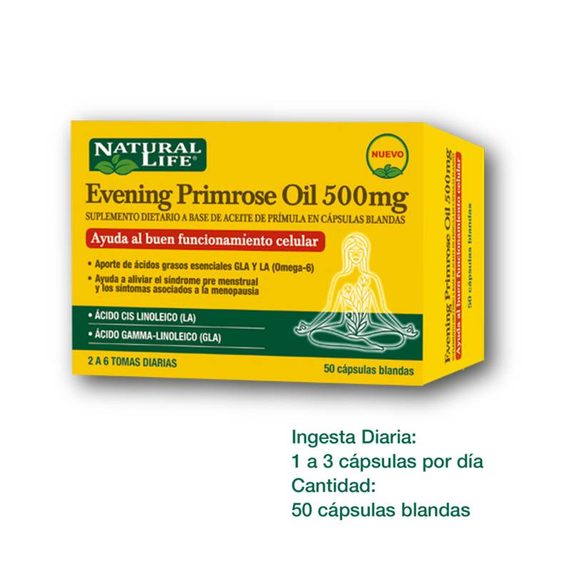 Natural Life - Primrose Oil 500 X 50 Caps.