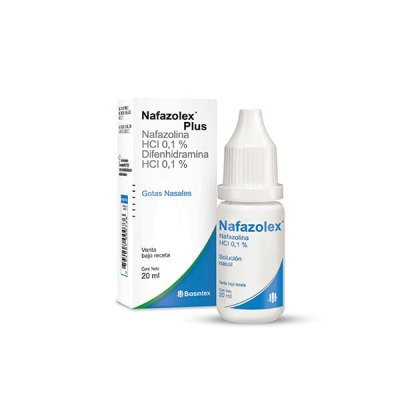Nafazolex Plus - Nafazolina Hci 0.1% + Difenhidramina Hci 0.1% - Gotas Nasal. 20Ml - Vbr