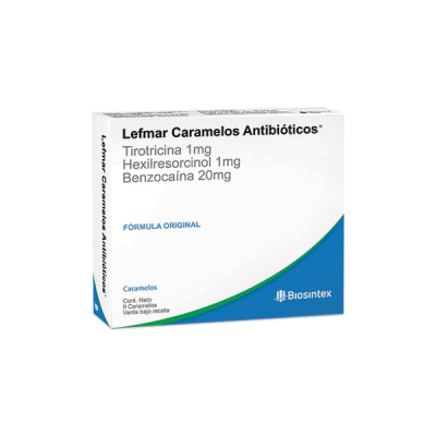 Lefmar - Tirotricina, Hexilresorcinol, Benzocaína - Blister X 9 Caramelos - Vbr