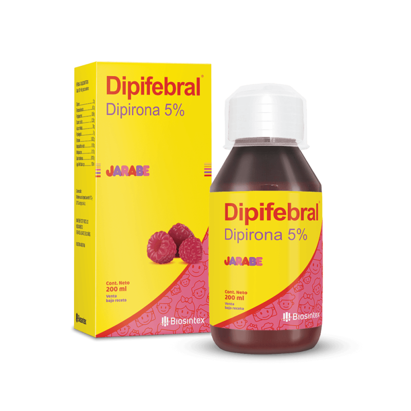 Dipifebral - Dipirona 5% - Jarabe 100Ml - Sabor Frambuesa - Vbr