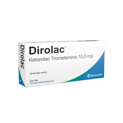 Dirolac Sl - Ketorolac 10Mg - 10 Comprimidos Sublinguales - Vbr   