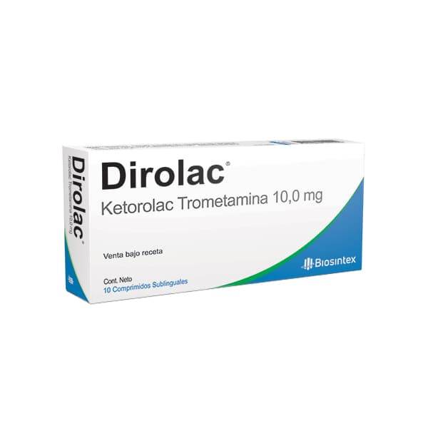 Dirolac Sl - Ketorolac 10Mg - 10 Comprimidos Sublinguales - Vbr