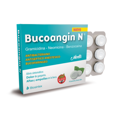 Bucoangin N Menta - Gramicidina, Neomicina + Asoc. - 9 Caramelos - Vl