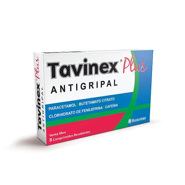 Tavinex Plus Antigripal X 16 Comp. -Butetamato, Cafeína, Paracetamol, Fenilefrina