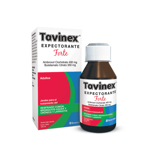 Tavinex Expect Forte - Ambroxol Clor. 400Mg + Butetamato 350Mg - Jarabe 120Ml - Vbr