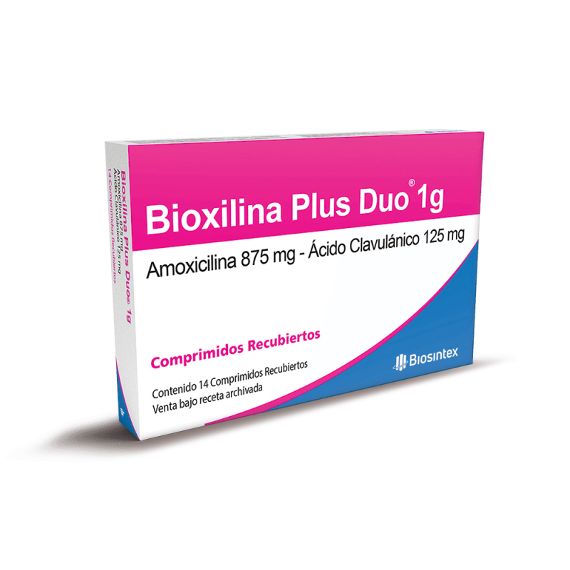 Bioxilina Plus Duo -Amoxicilina 1G -Ácido Clavulánico -14 Comp. Rec.