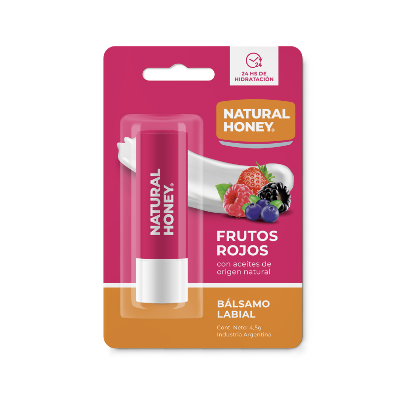 Natural Honey - Balsamo Labial C/Manteca Cacao - Frutos Rojos