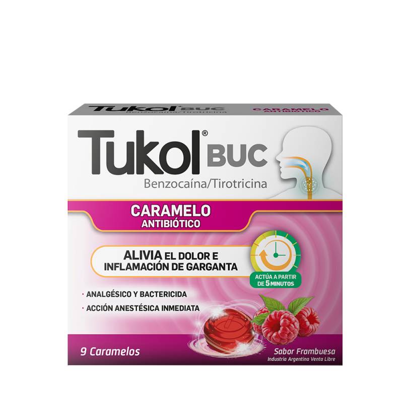 Tukol Buc Caramelos Frambuesa X 9