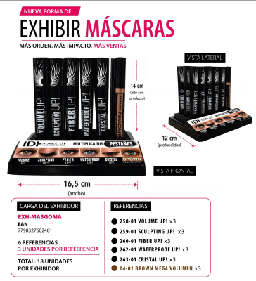 Idi - Exhibidor Mascaras - 18 Unidades