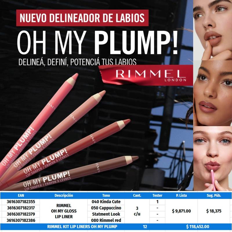 Rimmel - Kit Lip Liners Oh My Plump