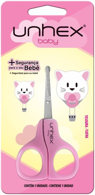 Unhex Baby Tijera En Blister (Hipopotamo / Gatita)