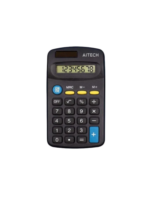 Mini Calculadora 8 Digital A Pila Con Panel Solar Y Apagado Automatico