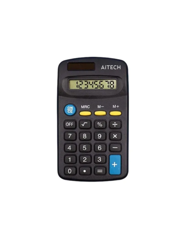 Mini Calculadora 8 Digital A Pila Con Panel Solar Y Apagado Automatico