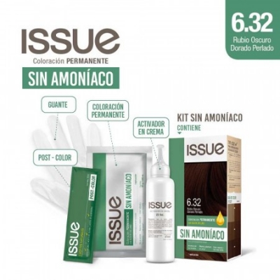 Issue Kit Sin Amoniaco - N°6.32 Rubio Oscuro Dorado Perlado
