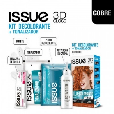 Issue 3d Gloss Kit Decoloracion + Tonalizador Cobre