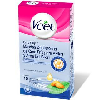 Veet Banda Axilas Y Bikini Pure & Fresh Piel Sensible X 16 Bandas
