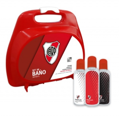 River Plate Set De BaÑo En Valijita - Shampoo+acond+espuma De BaÑo+stickers