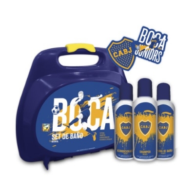 Boca Juniors Set De BaÑo Valijita - Shampoo+acond.+espuma De BaÑo+stickers