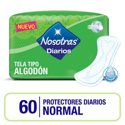 Nosotras - Protector Diario Natural Normal C/seda X 60 (bulto 12x60)