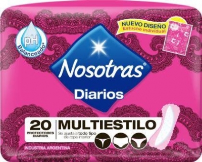 Nosotras - Protector Diario Multiestiloc/seda X 20 (bulto 36x20)