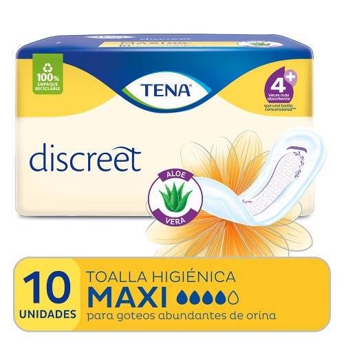 Tena Mujer - Toal. Discreet Maxi Aloe X 10 (Bulto 12X10)